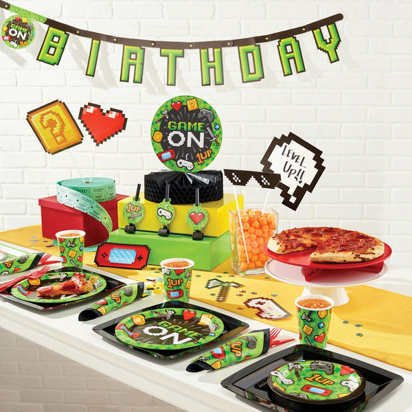 Video Games Party Supplies on a table