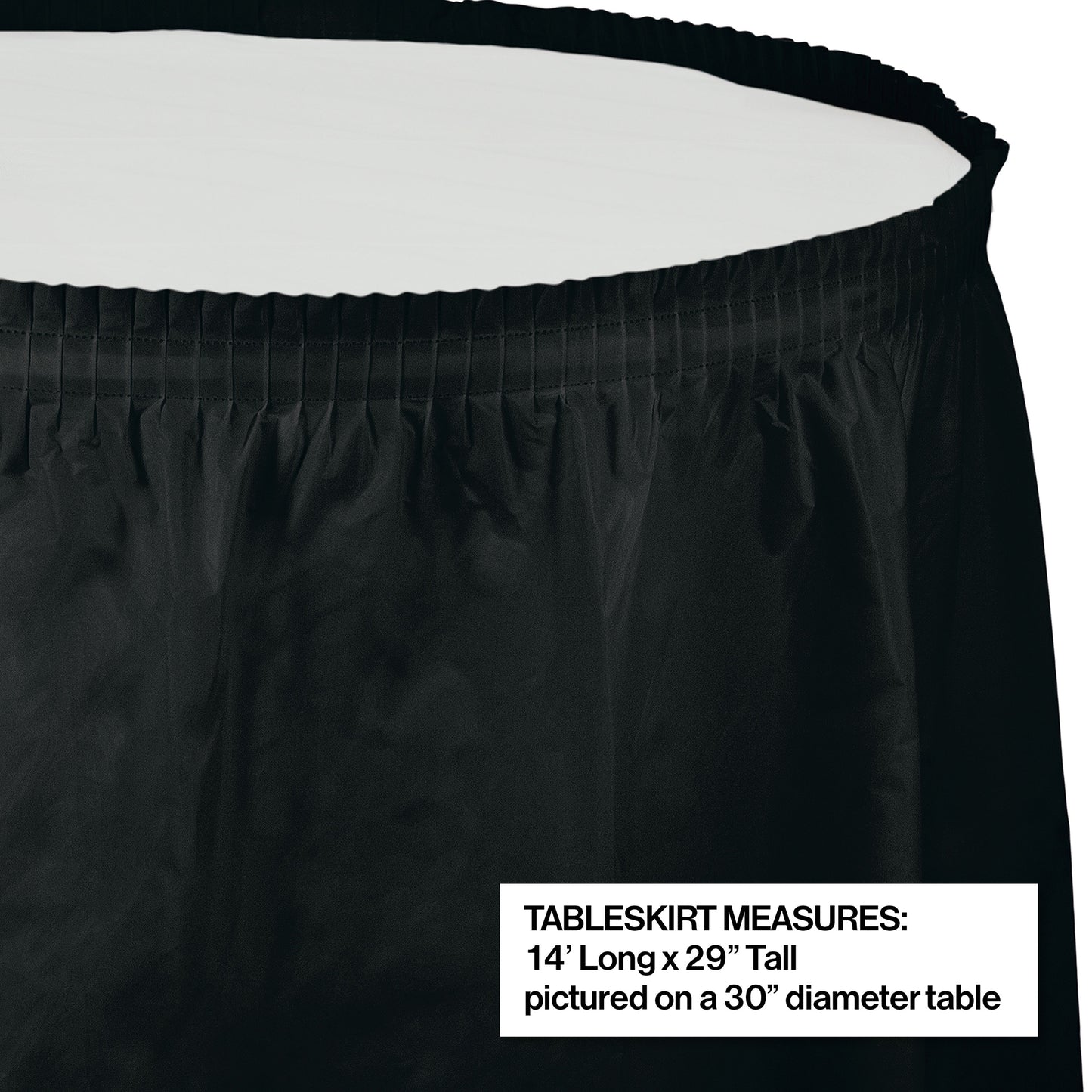 Black Velvet Plastic Tableskirt 6 ct