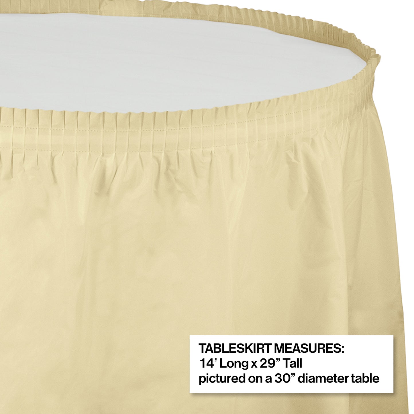 Ivory Plastic Tableskirt 6 ct