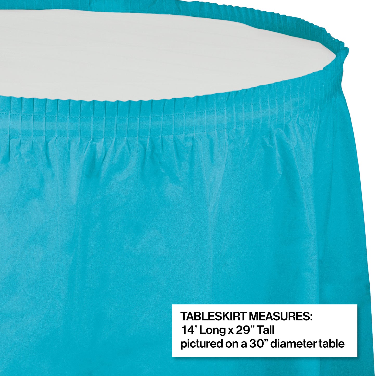 Bermuda Blue Plastic Tableskirt 6 ct