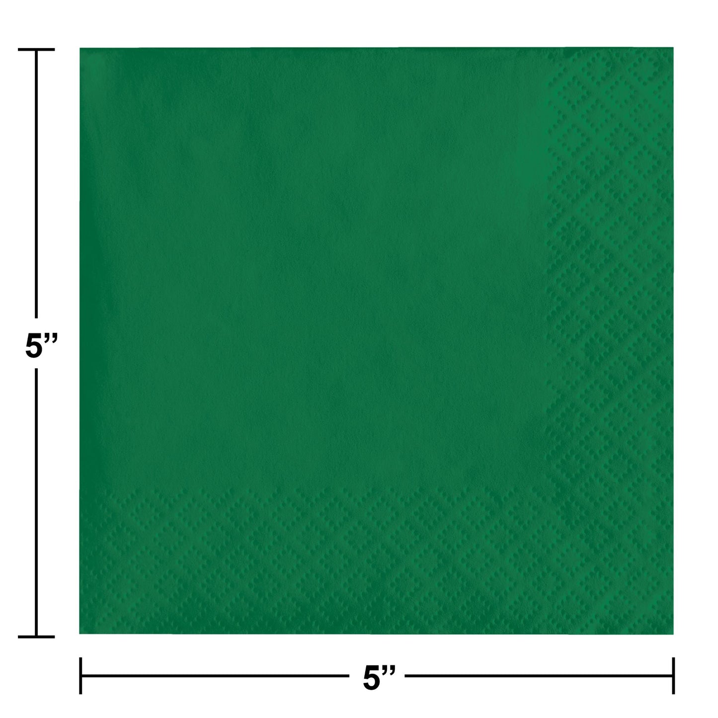 Emerald Green 2-Ply Beverage Napkins 1200 ct Dimension Image