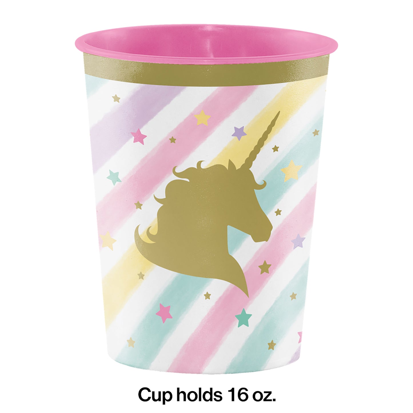Sparkle Unicorn 16 oz Plastic Keepsake Cups 12 ct