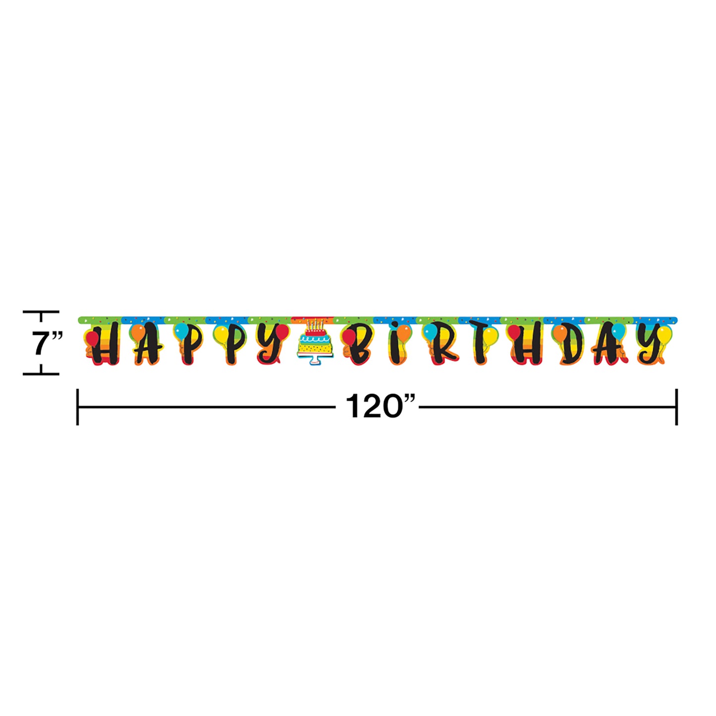 Rainbow Cake Party Banners 12 ct