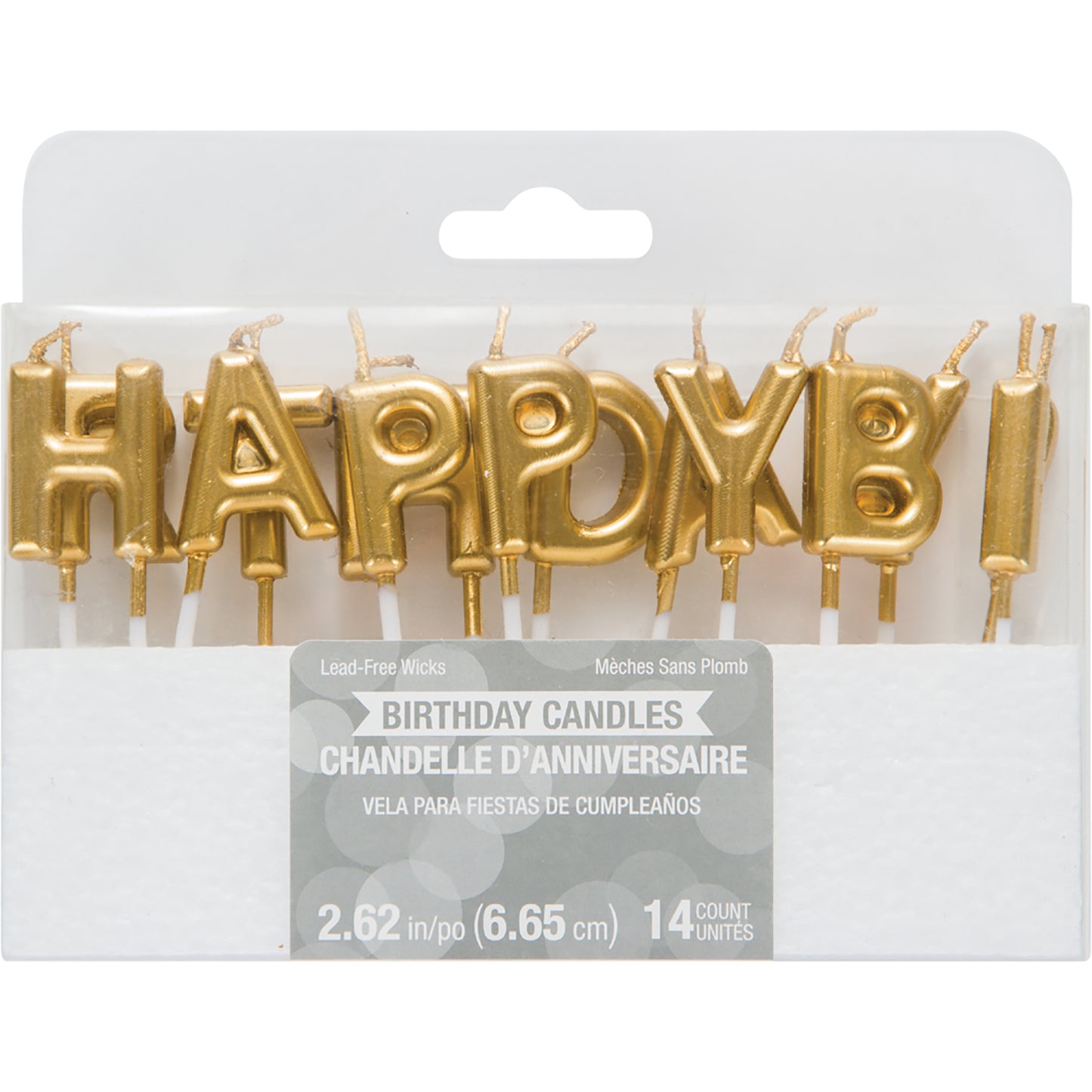 Gold Happy Birthday Candles 168 ct