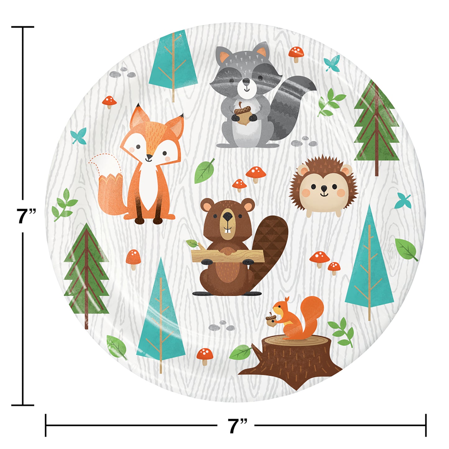 Wild One Woodland Animals Dessert Plates 96 ct