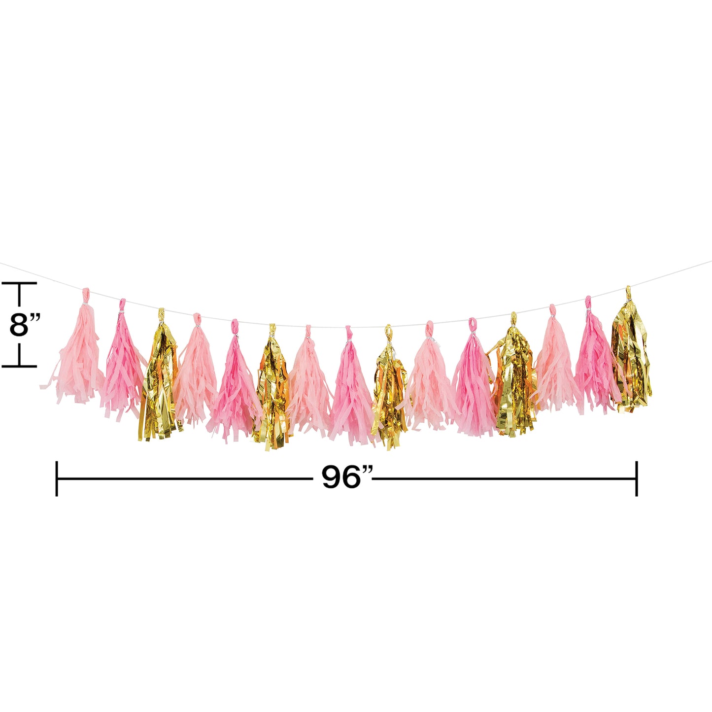 Pink and Gold Celebration Tassel Garland 6 ct