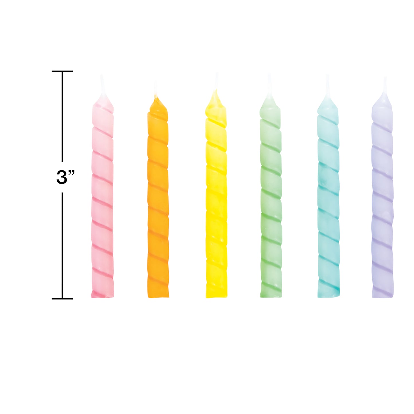 Pastel Large Spiral Candles 144 ct