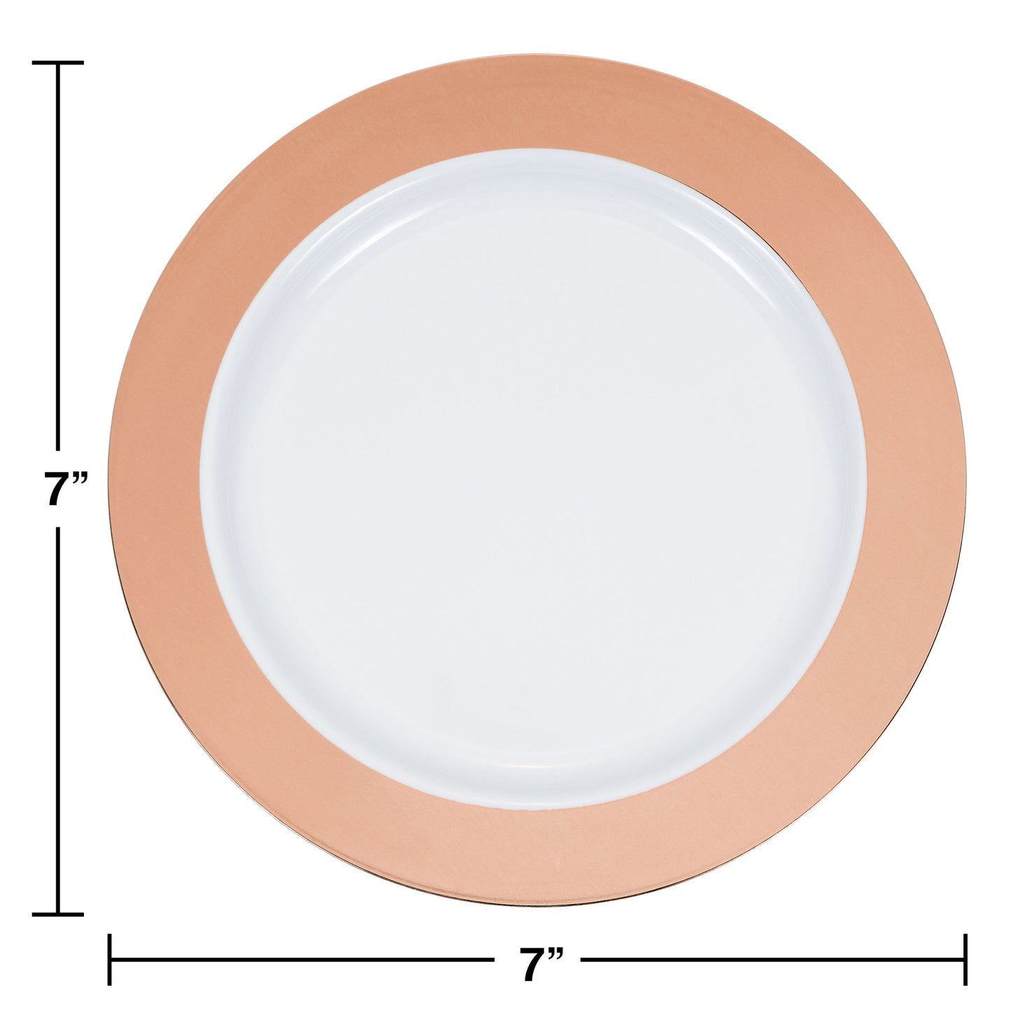 Rose Gold Rim Plastic Dessert Plates 120 ct