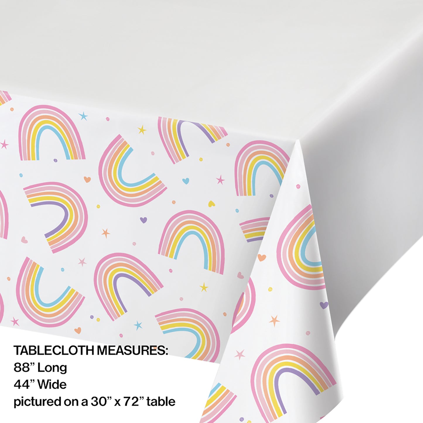 Happy Rainbow Plastic Tablecloths 12 ct