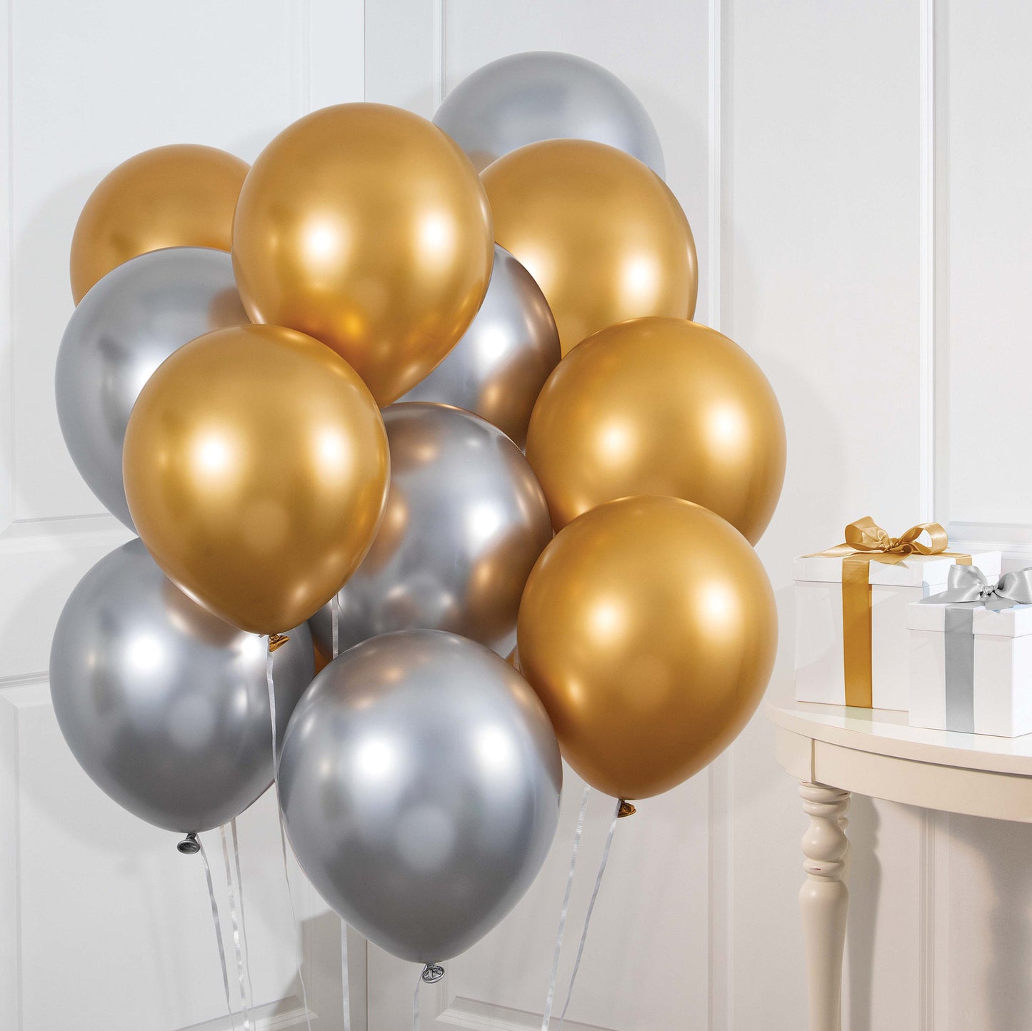 Gold and Silver Balloon Bunch 144 ct