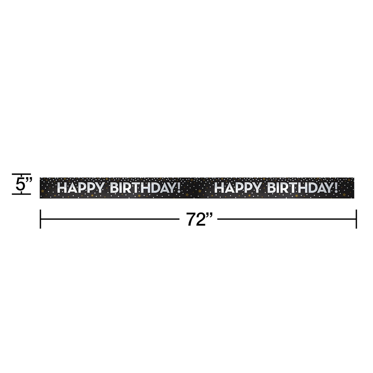 Gold and Silver Happy Birthday Foil Banners 12 ct
