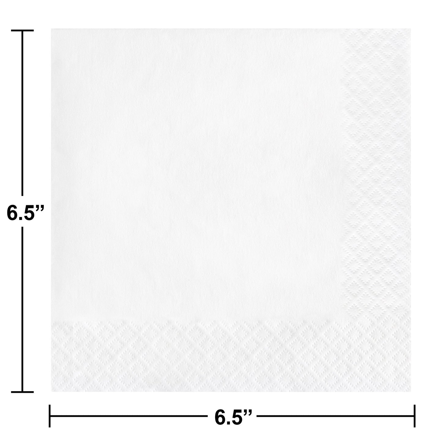 White Luncheon Napkins 3-Ply 500 ct Dimension Image