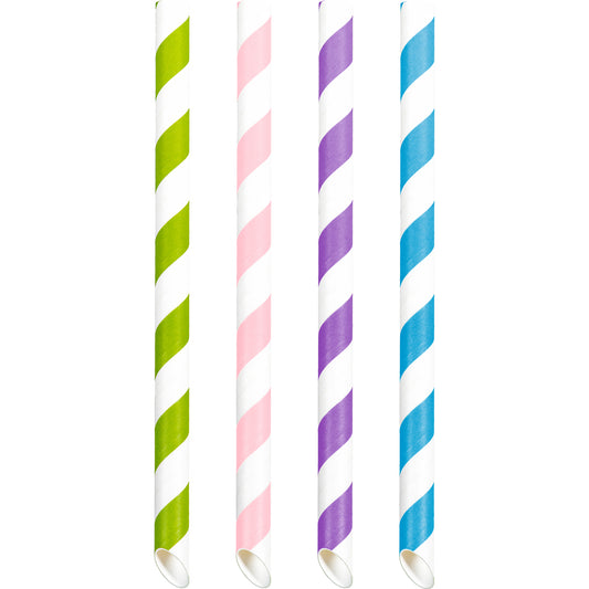 8.5 in Boba Tea Paper Straws 1,050 ct. in green, pink, purple and blue