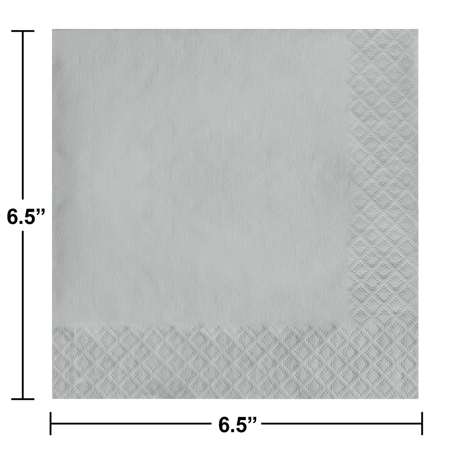 Shimmering Silver 2-Ply Luncheon Napkins 600 ct Dimension Image