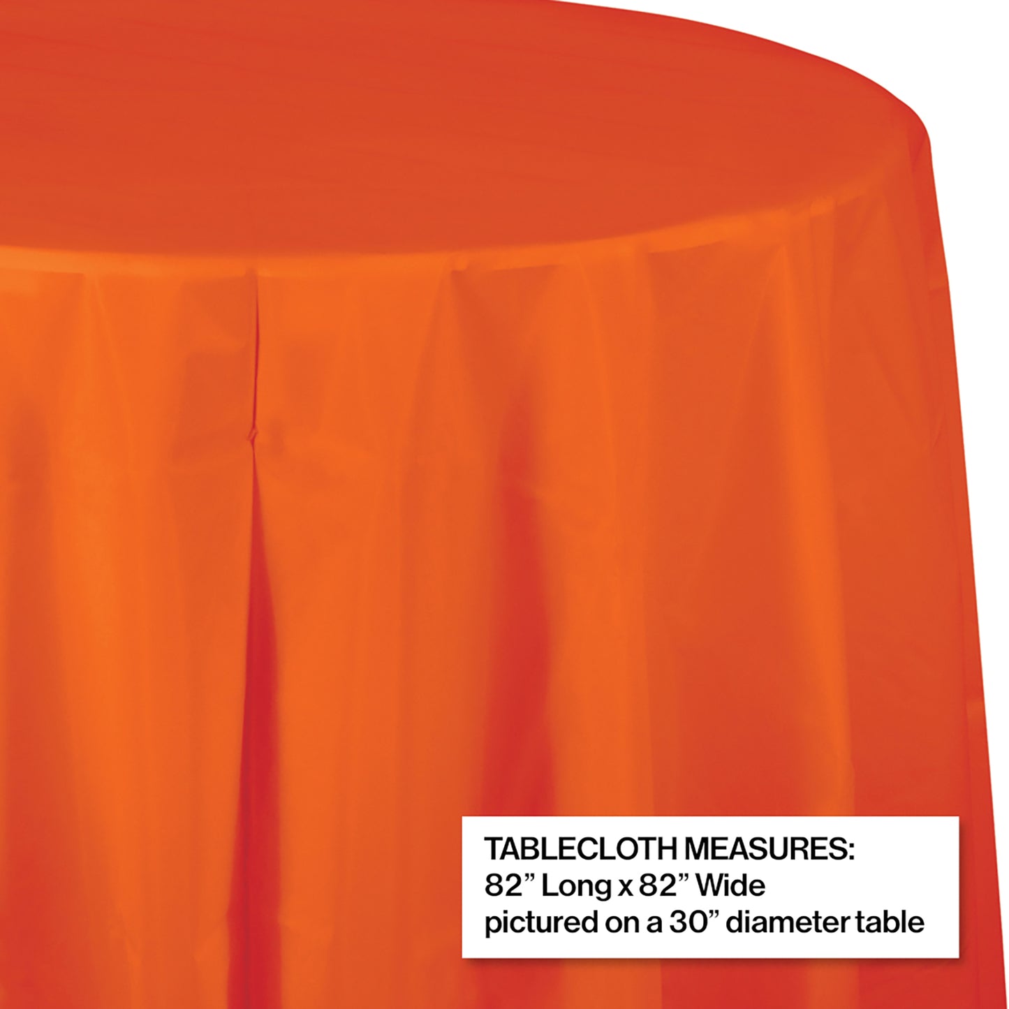 Sunkissed Orange Octy-Round Plastic Tablecloths 12 ct