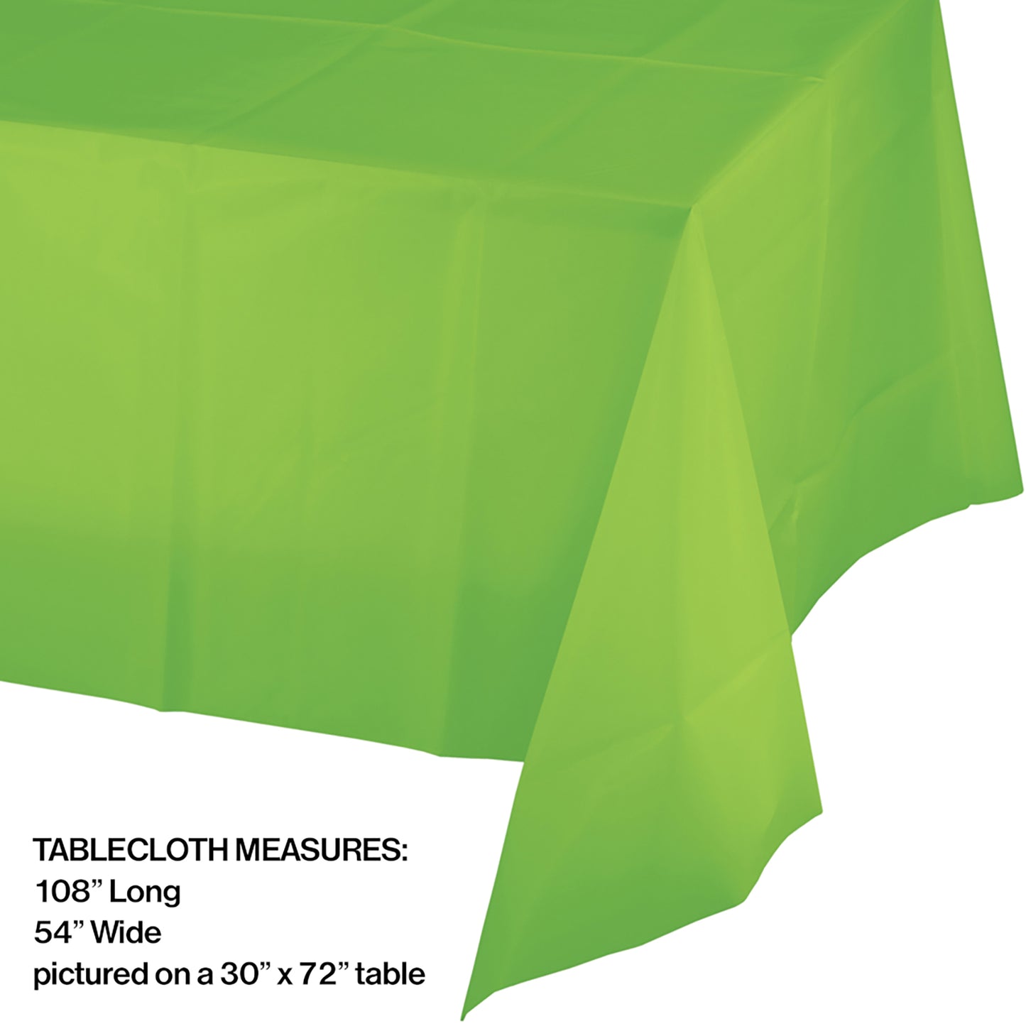 Fresh Lime Plastic Tablecloths 12 ct