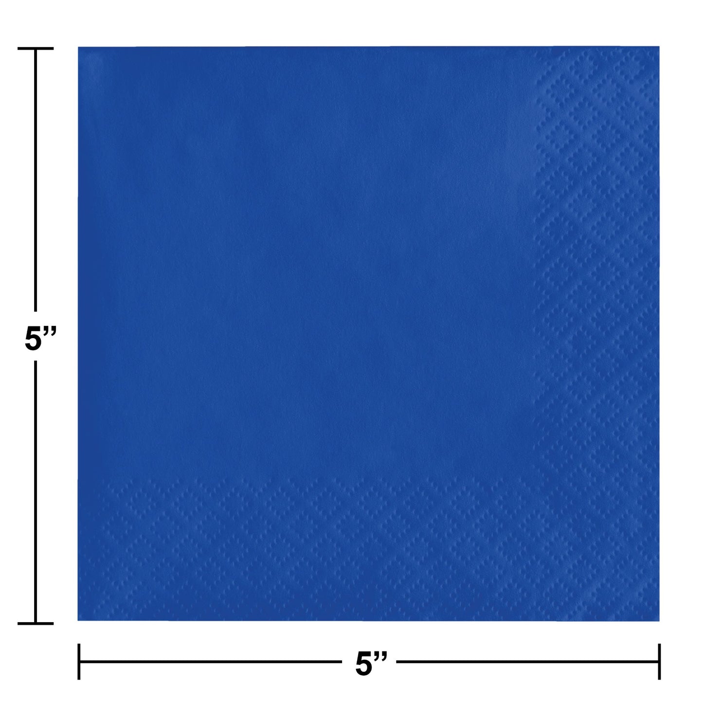 Cobalt Blue 2-Ply Beverage Napkins 600 ct Dimension Image