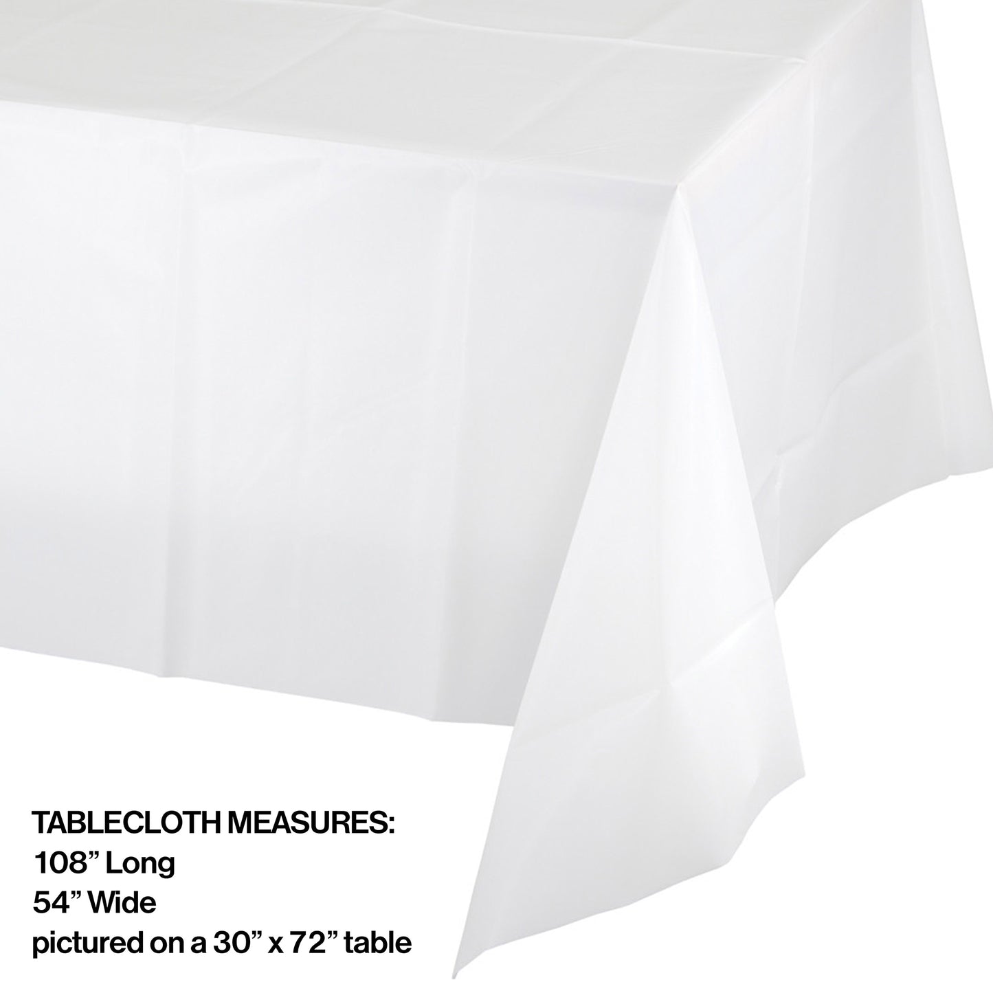 Value Friendly White Plastic Tablecloth 12 ct