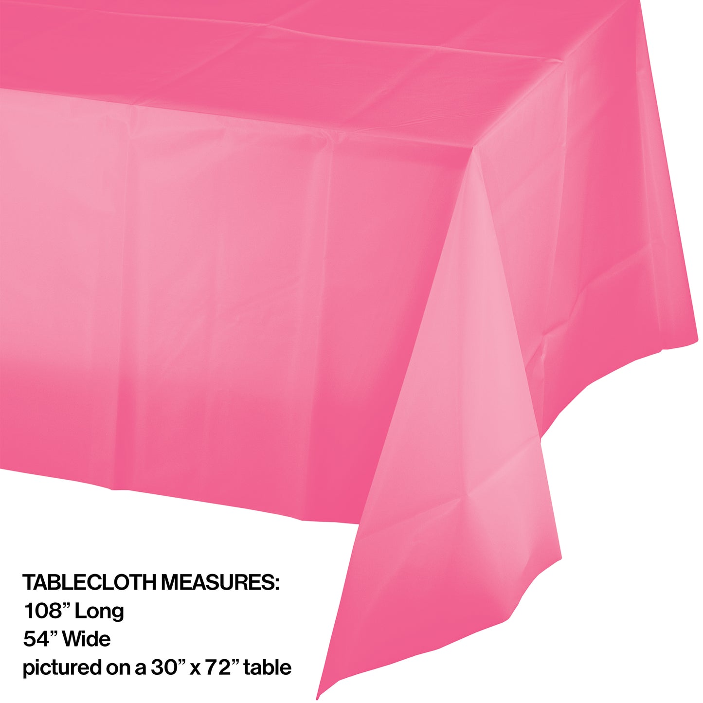 Value Friendly Candy Pink Plastic Tablecloth 12 ct