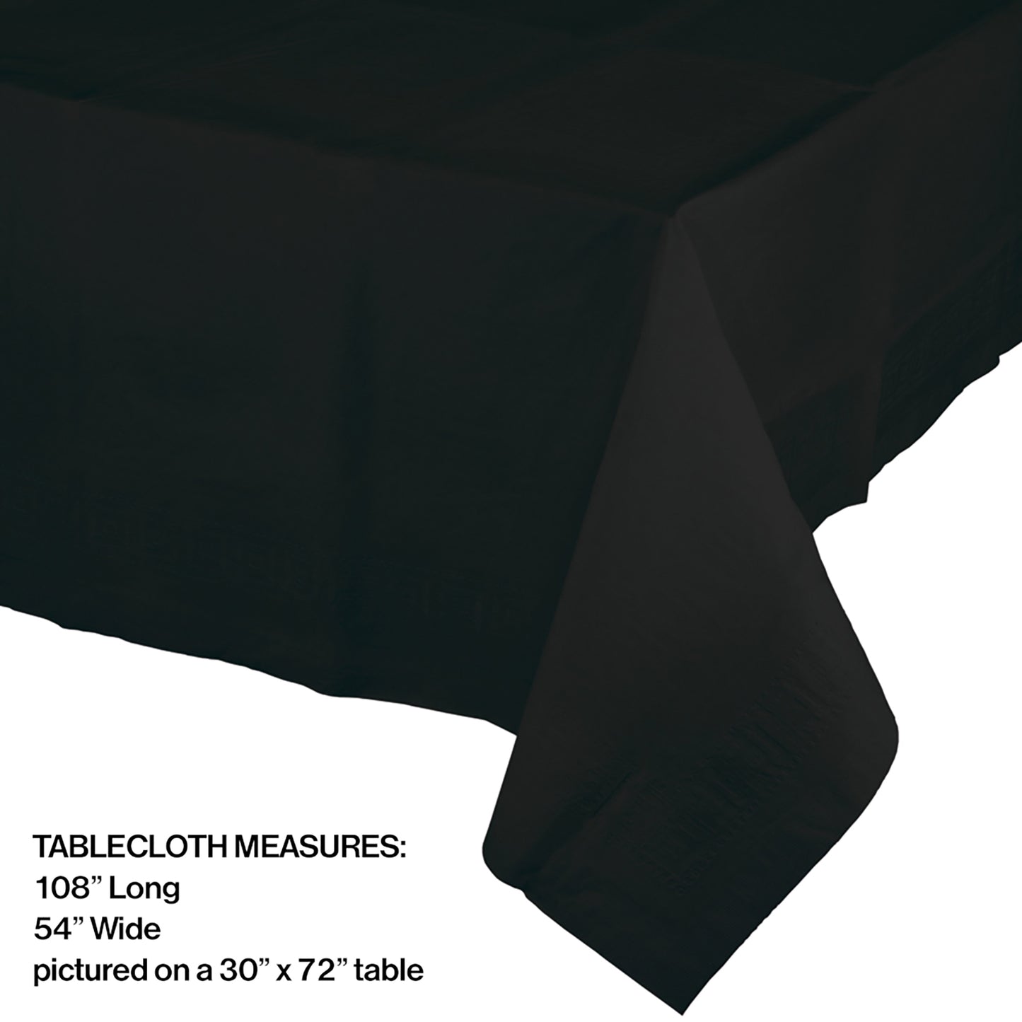 Value Friendly Black Velvet Plastic Tablecloth 12 ct