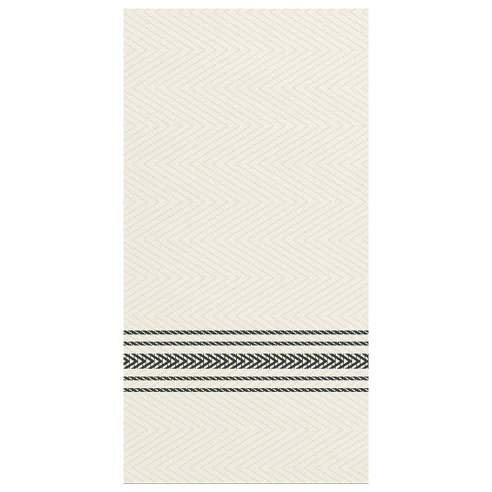 8" x 4" FashnPoint White and Black Stripe Dinner Napkins 800 ct
