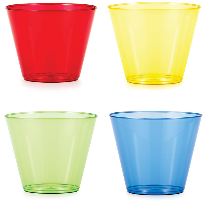 Sensations Plastic Tumbler Glasses - 12 Pack - Assorted 9 fl oz
