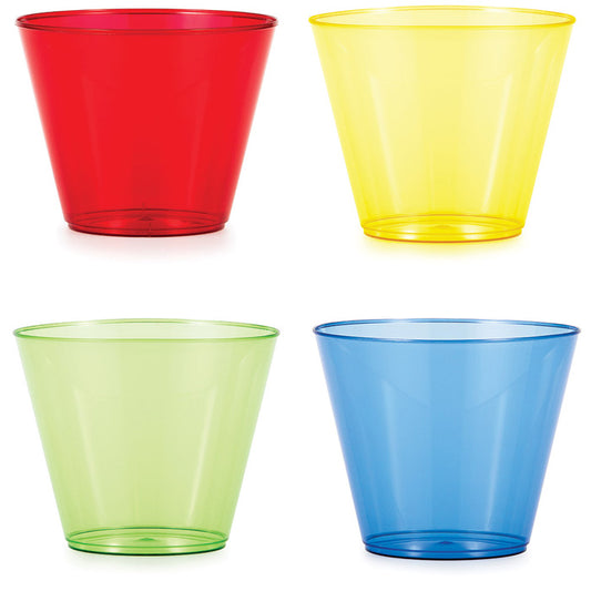 9 oz Assorted Colors Plastic Tumblers 144 ct