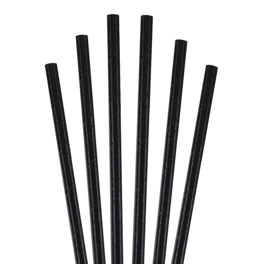 5.75" Black Cocktail Paper Straws - 7000 ct.