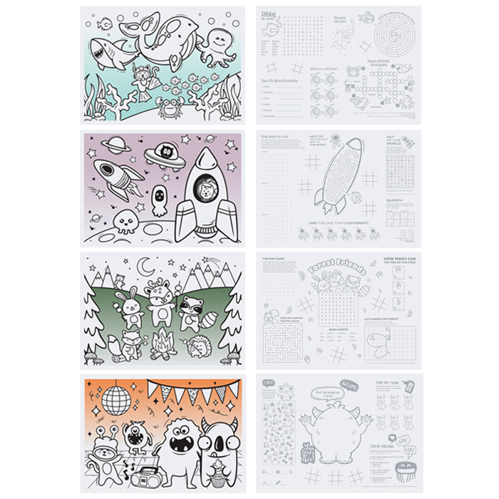 Color Me Placemat Combo Pack and Crayons 200 ct
