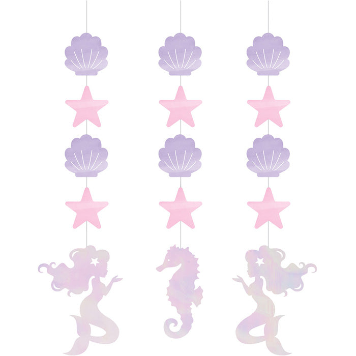 Iridescent Mermaid Party Hanging Decorations 36 ct