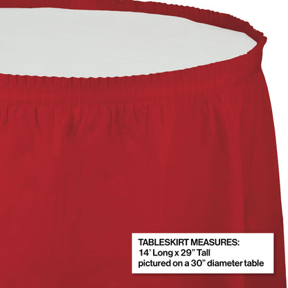 Classic Red Plastic Tableskirt 6 ct