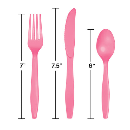 Candy Pink Assorted Plastic Cutlery 288 ct