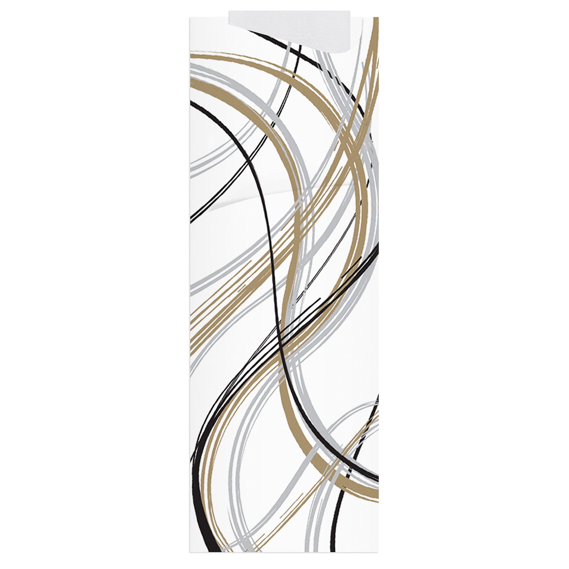 Paper cutlery pouch with abstract design on a white background