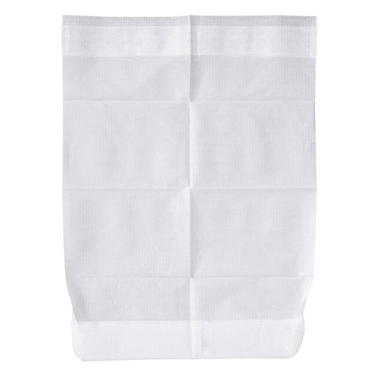 White disposable clothing protector on a white background