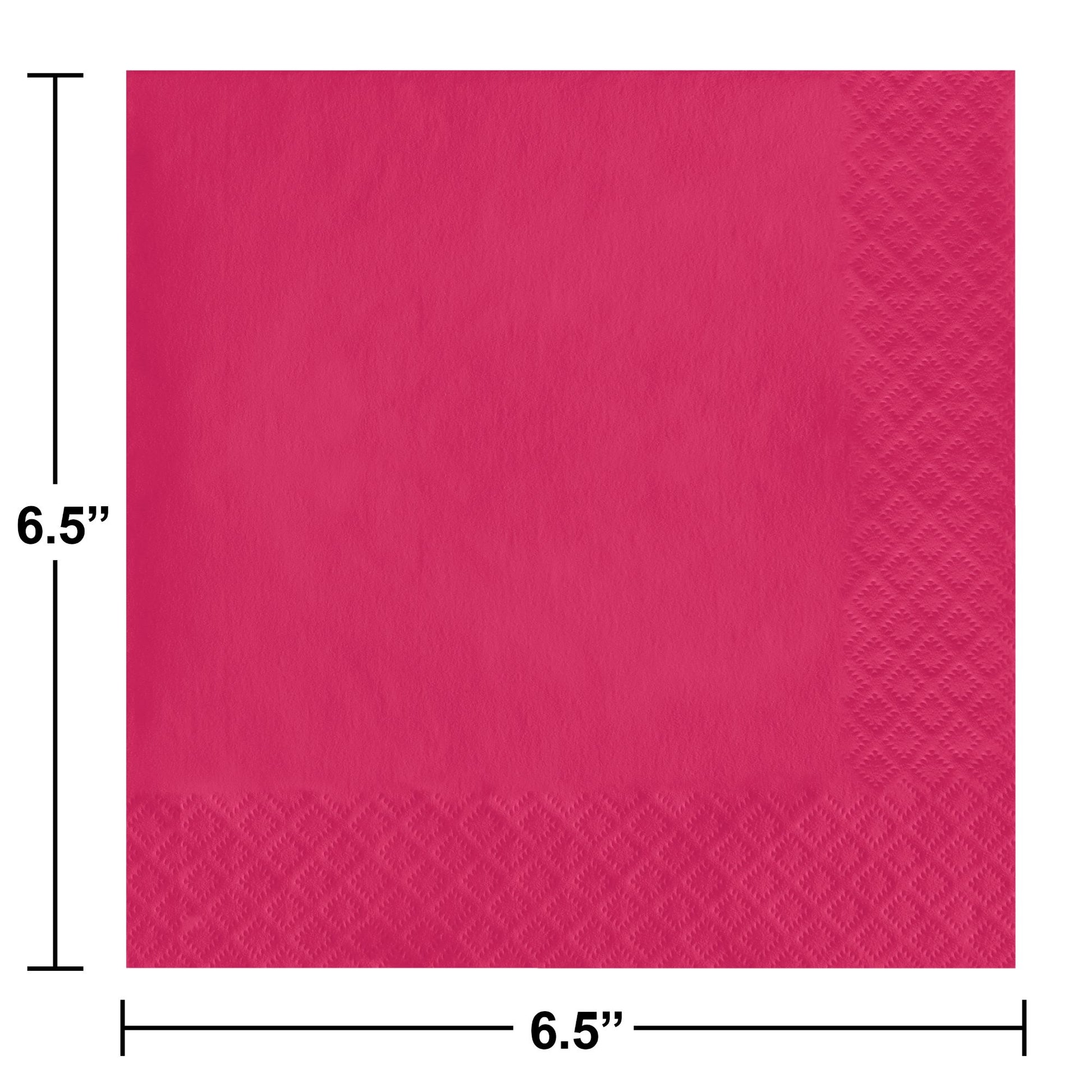 Hot Magenta 2-Ply Luncheon Napkins 600 ct Dimension Image