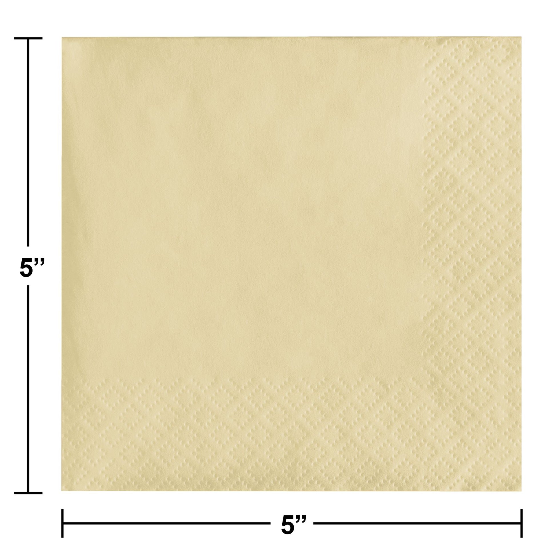 Ivory 2-Ply Beverage Napkins 1200 ct Dimension Image