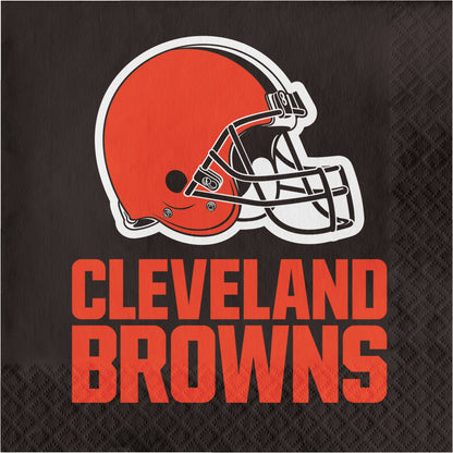 Brown napkin with Cleveland Browns helmet and "Cleveland Browns" text