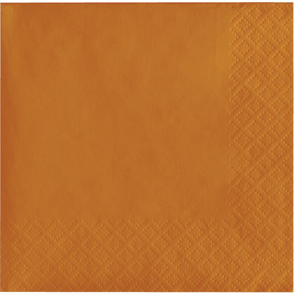 Pumpkin Spice Orange Beverage Napkins 2-Ply 600 ct