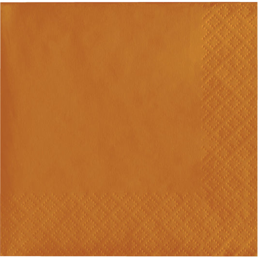 Pumpkin Spice Orange Beverage Napkins 2-Ply 600 ct