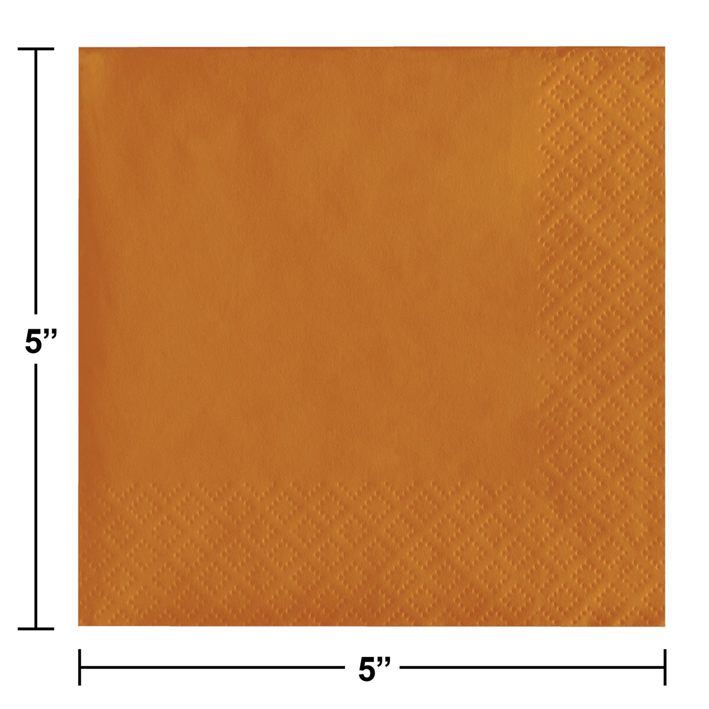 Pumpkin Spice Orange Beverage Napkins 2-Ply 600 ct Dimension Image