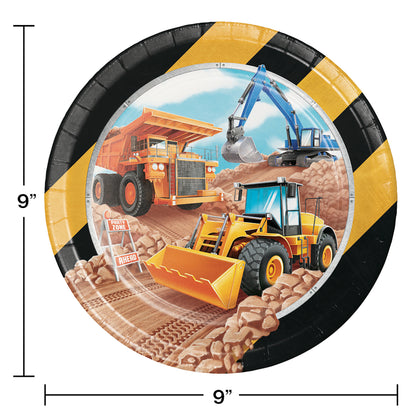Big Dig Construction Dinner Plates 96 ct