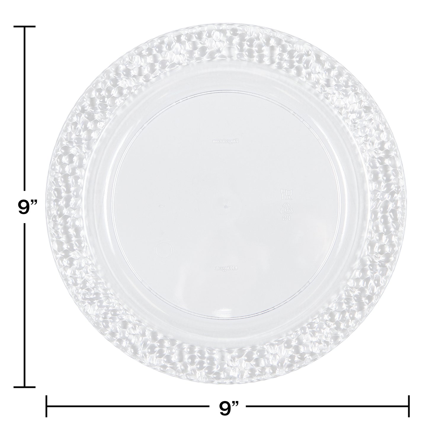 Clear Pebble Plastic Dinner Plates 120 ct
