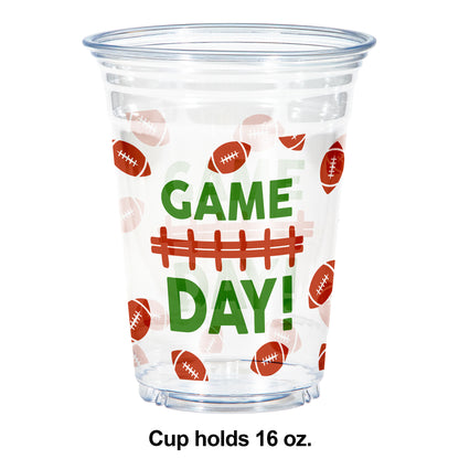 Football 16 oz Plastic Cups 96 ct
