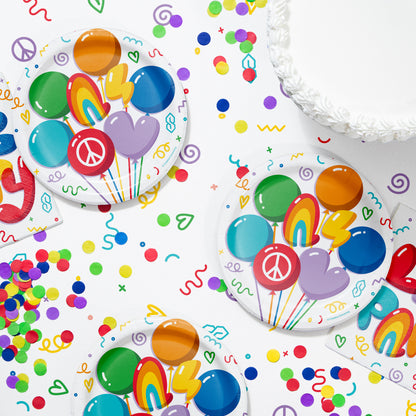 Bubbly Birthday Dessert Paper Plates 96 ct Lifestyle Image