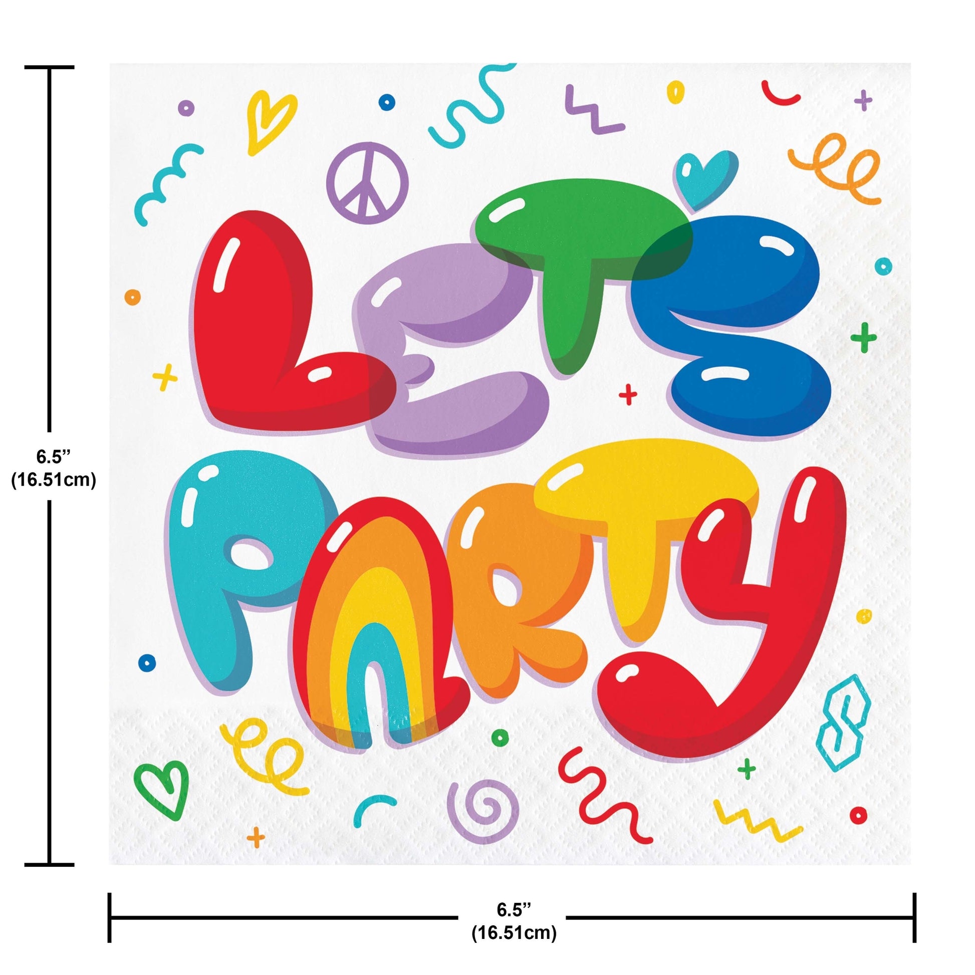 Bubbly Birthday Luncheon Napkins 192 ct Dimension Image