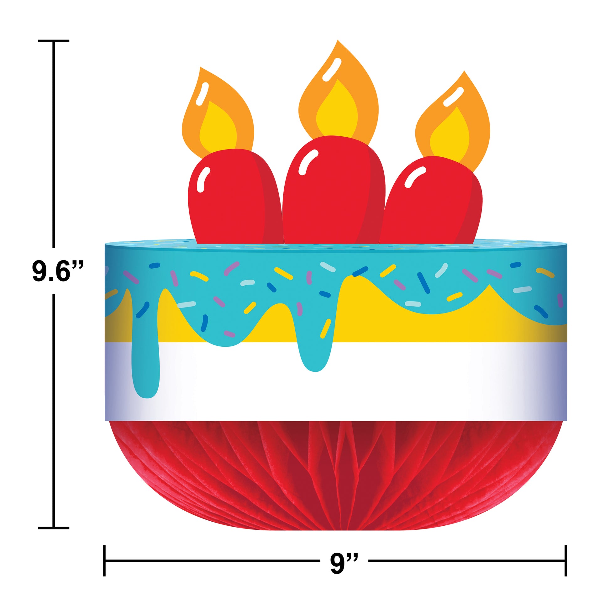 Bubbly Birthday Honeycomb Centerpiece 12 ct Dimension Image