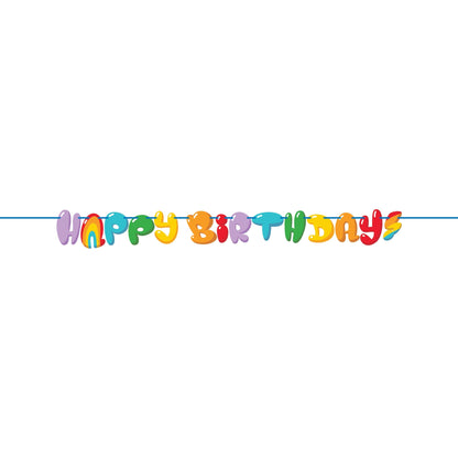 Bubbly Birthday Ribbon Banner 12 ct