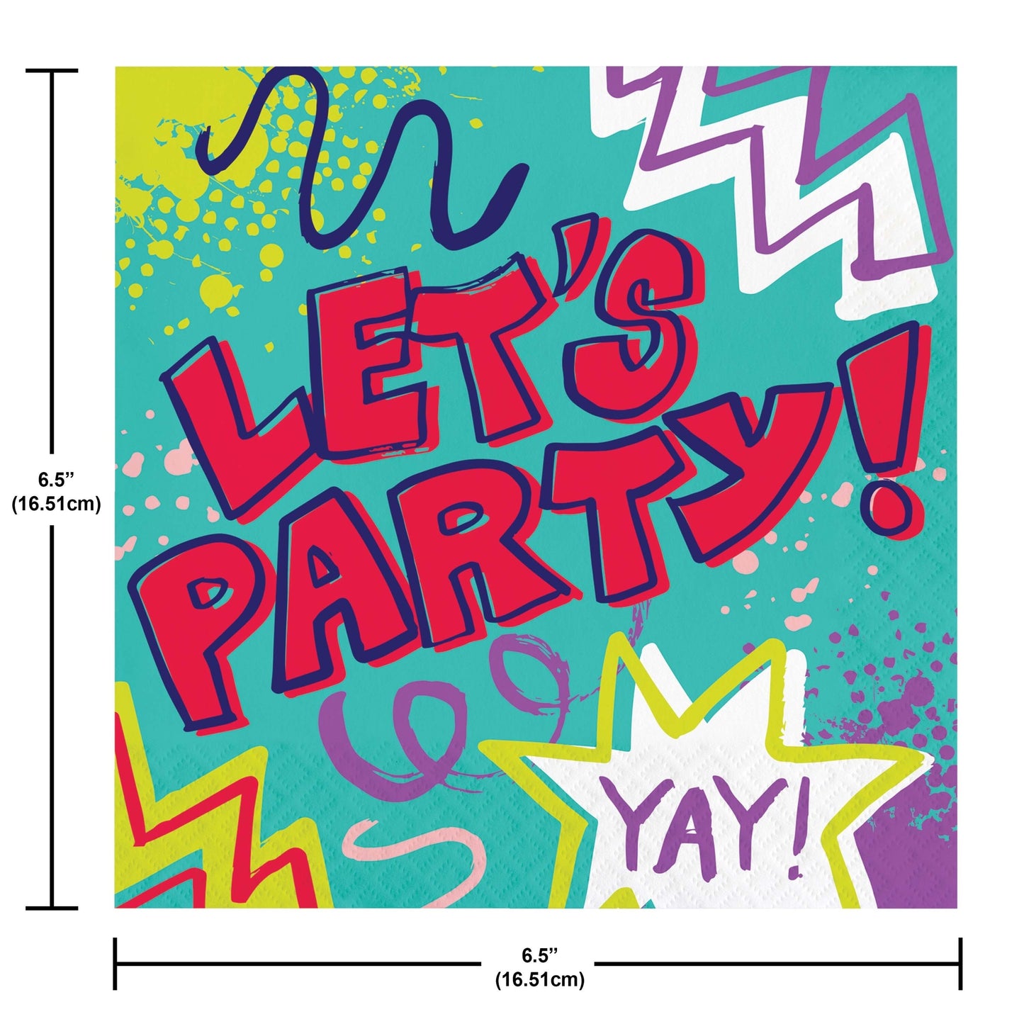 Graffiti Party Luncheon Napkins 192 ct Dimension Image