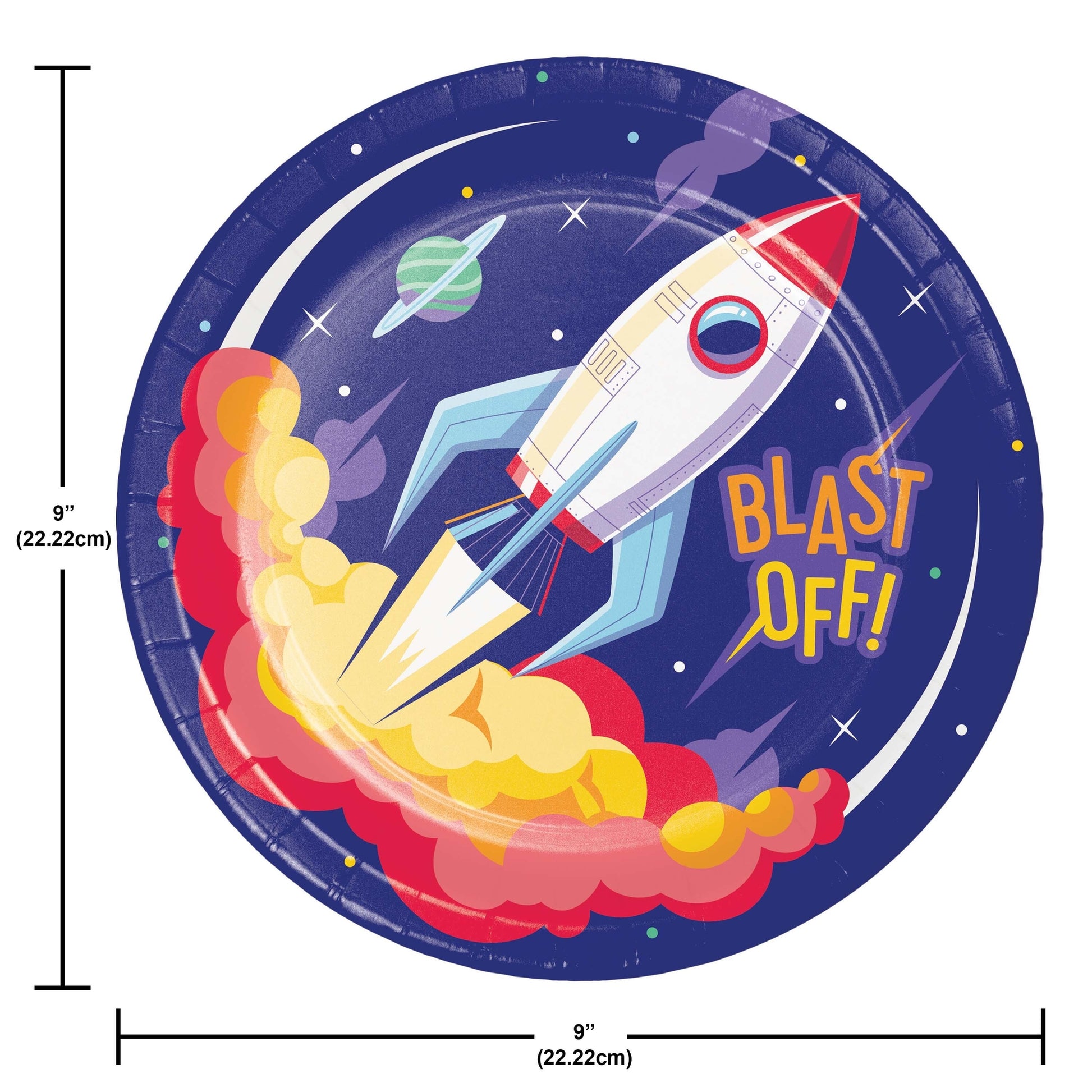 Space Adventures Dinner Paper Plates 96 ct Dimension Image