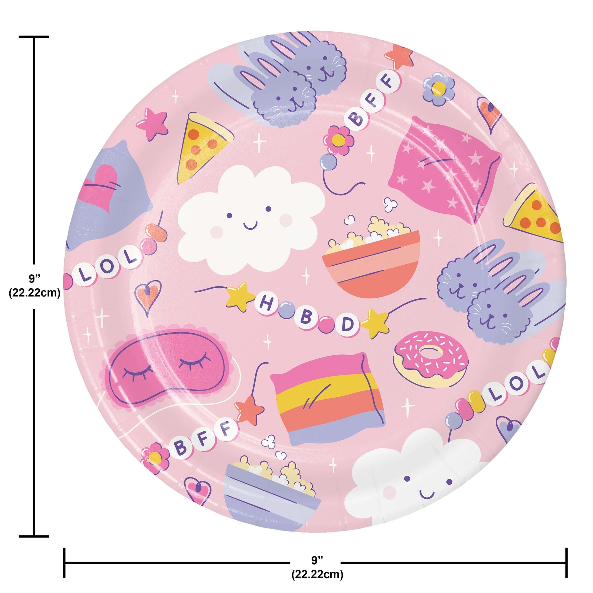 Sweet Dreams Dinner Paper Plates 96 ct Dimension Image